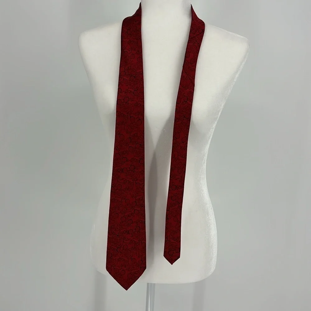 Vintage Disney Mickey Mouse Wearing Sunglasses Necktie Red & Black
